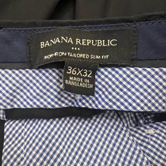 NWOT Banana Republic Men’s Trousers Black 36x32 Slim Fit - Picture 2 of 3